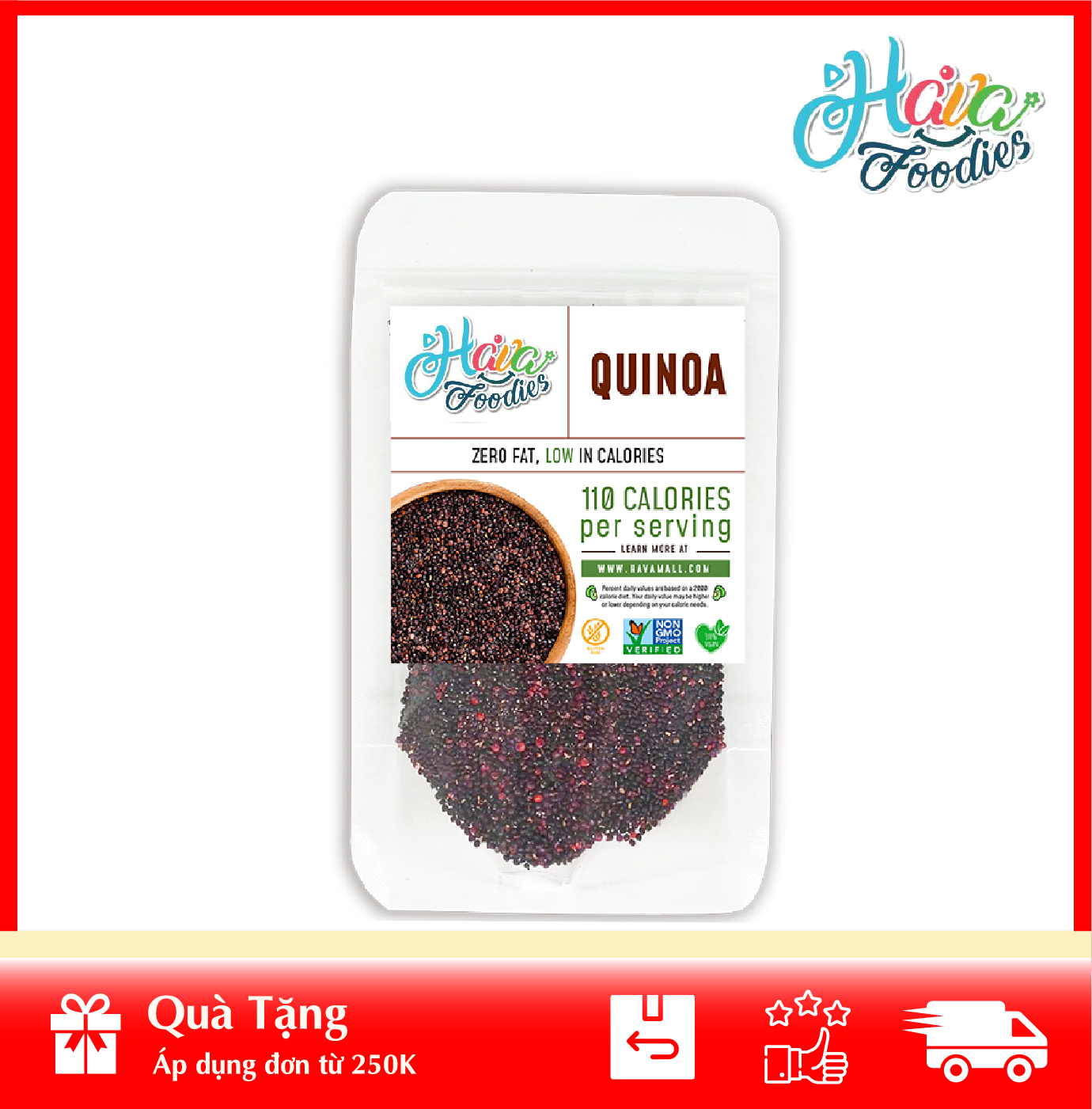[HOÀN TIỀN MAX 10%][ HÀNG CÔNG TY NHẬP KHẨU ] Hạt Diêm Mạch Đỏ (Quinoa) Canada 200gr