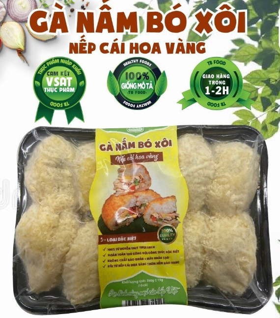 Gà nấm bó xôi chiên giòn Tb 500g