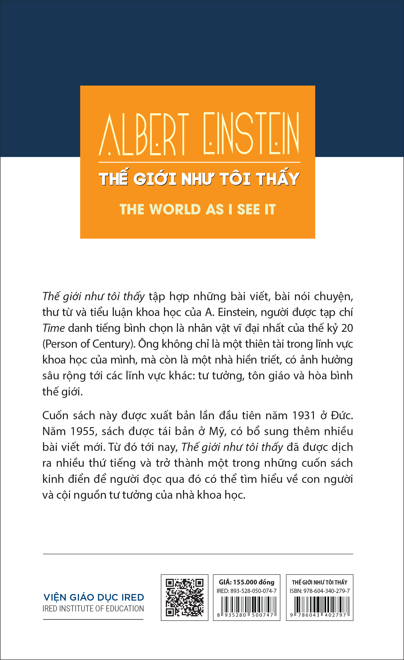 Sách - Thế Giới Như Tôi Thấy (The World as I See It) - Albert Einstein - IRED Books