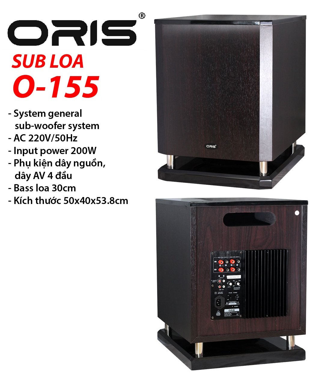 [HCM][Trả góp 0%]Loa Sub Oris O-155