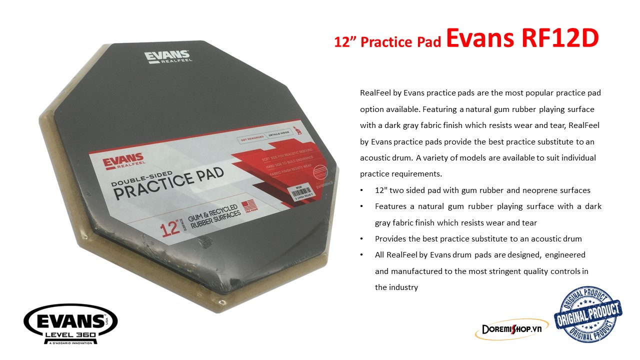 [HCM]Mặt trống tập Drum Practice Pad Evans RF6D và RF12D