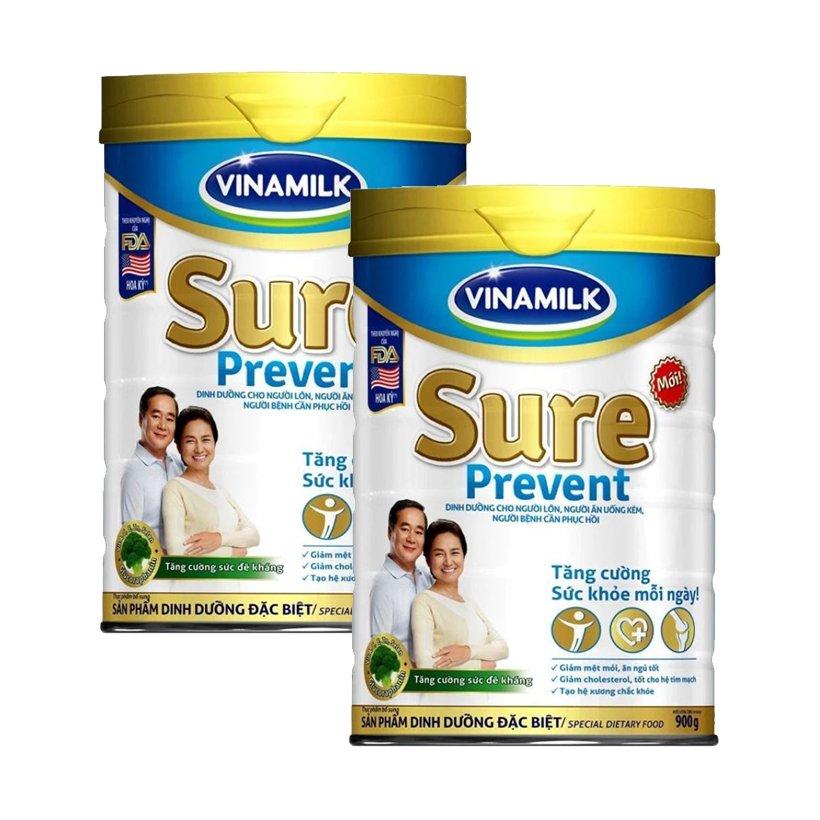 Bộ 2 lon Sữa Vinamilk Sure Prevent hộp 900g
