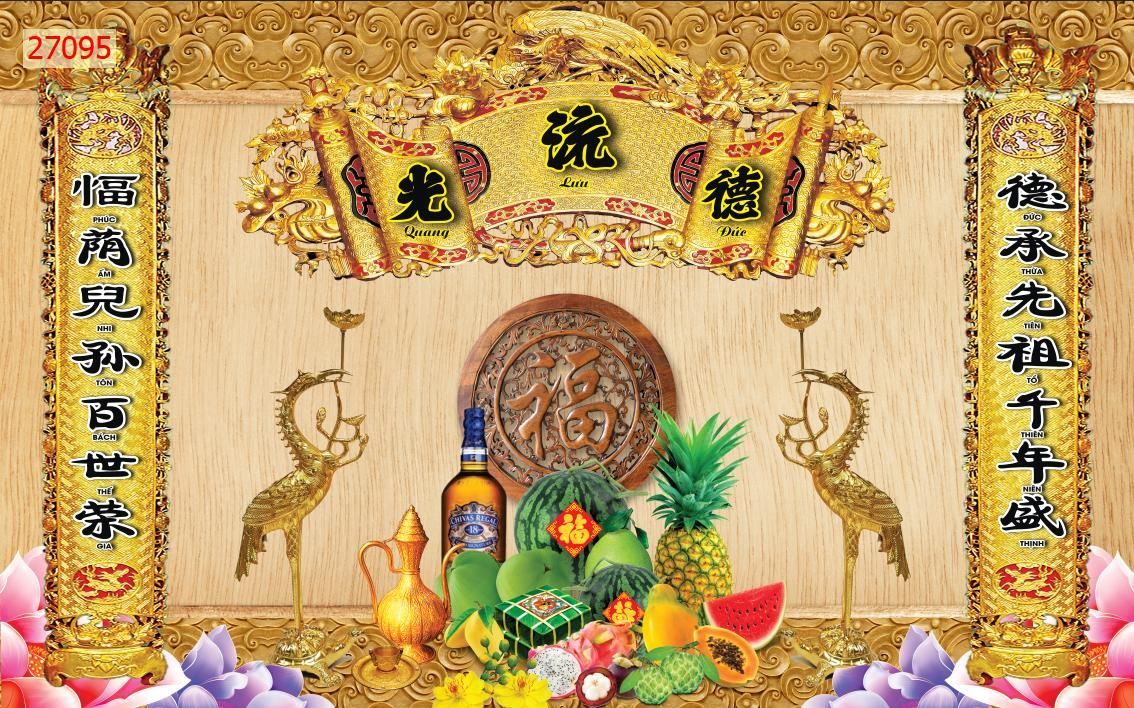 Tranh 3D dán phòng thờ