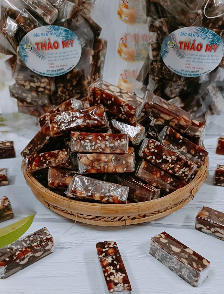 1kg Kẹo chuối gừng cốt dừa Bến Tre