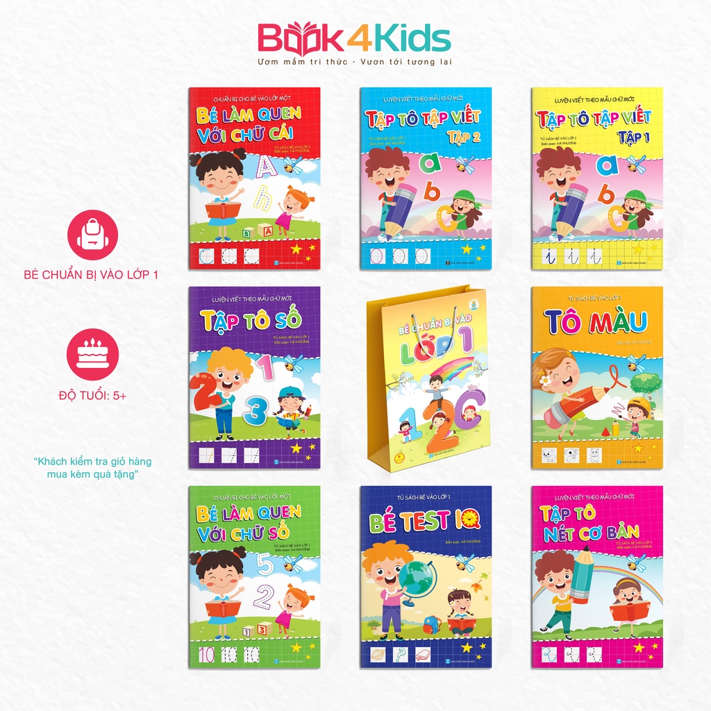 Sách - chuẩn bị cho bé vào lớp 1- combo 8 cuốn