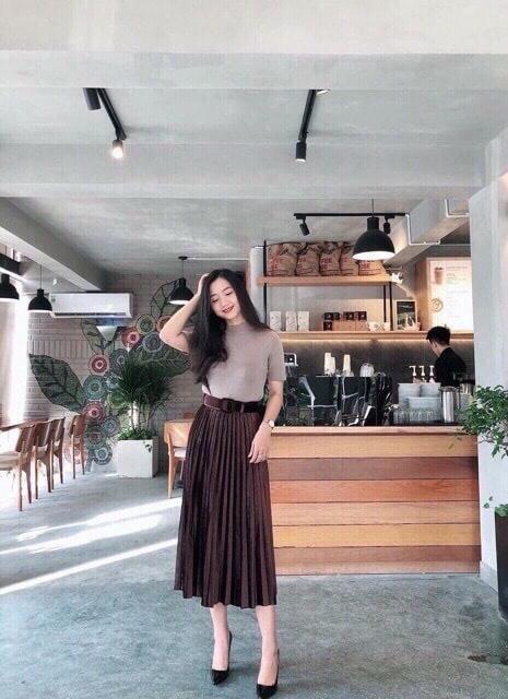 CHÂN VÁY DẬP LI DÀI DỄ THƯƠNG