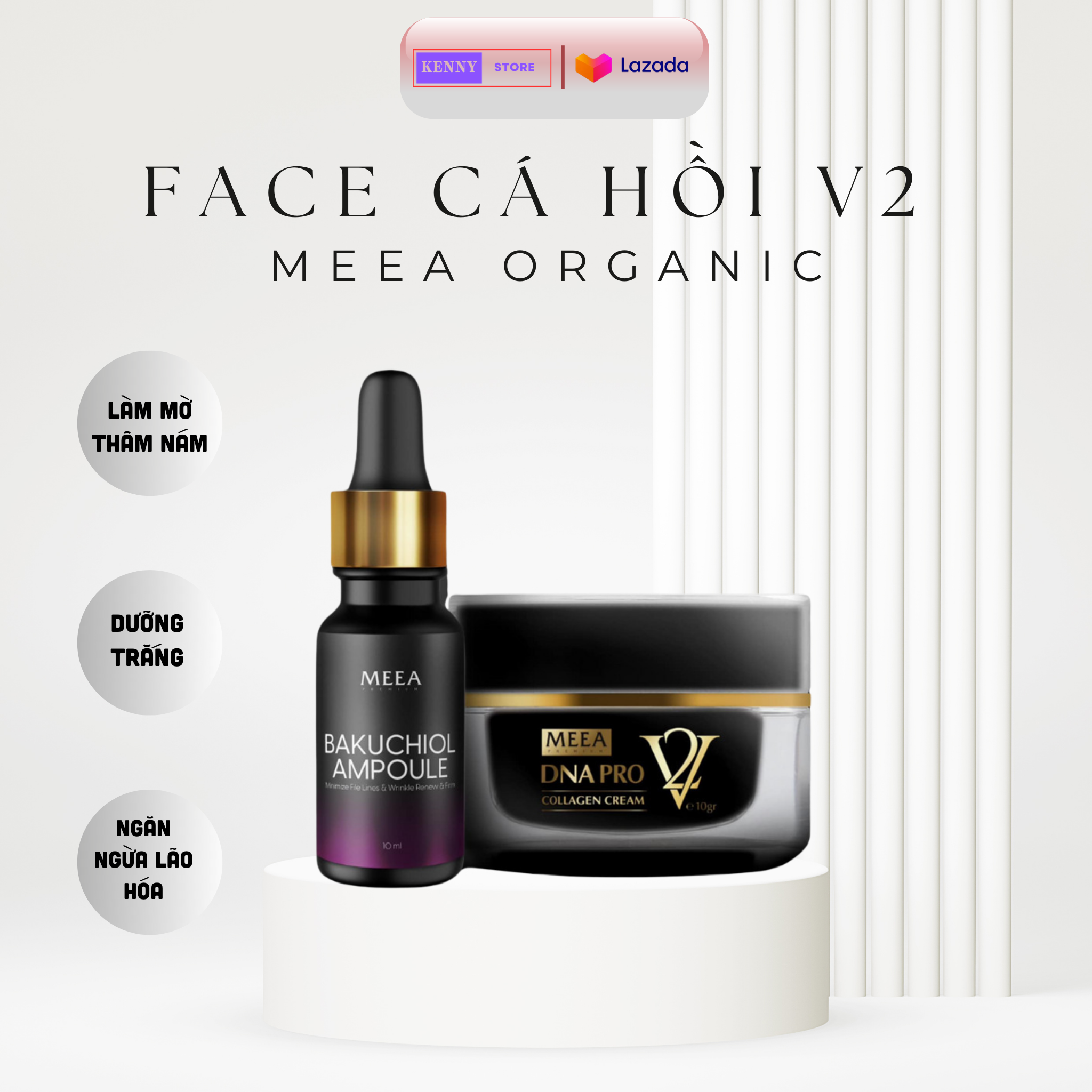 Kem Face Collagen Cá Hồi V2 Meea Và Tinh Chất [Full Size 10g và 30g]