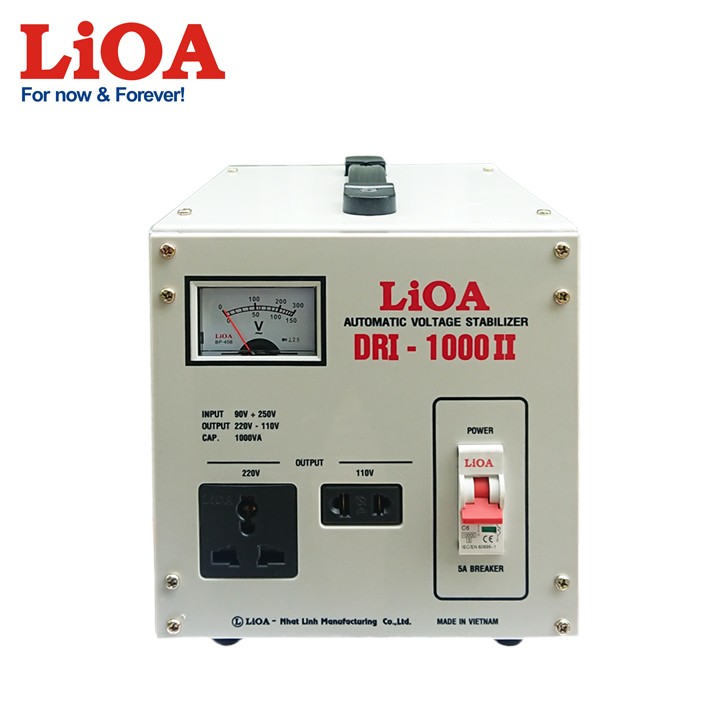 [HCM]ỔN ÁP LIOA DRI 1000II 1KVA - BIẾN THẾ 220V-110V LIOA DẢI ĐIỆN 90V-250V