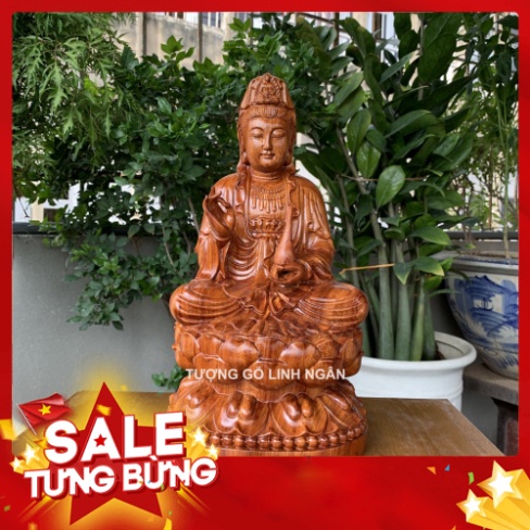 Tượng phật bà quan âm gỗ hương cao 30