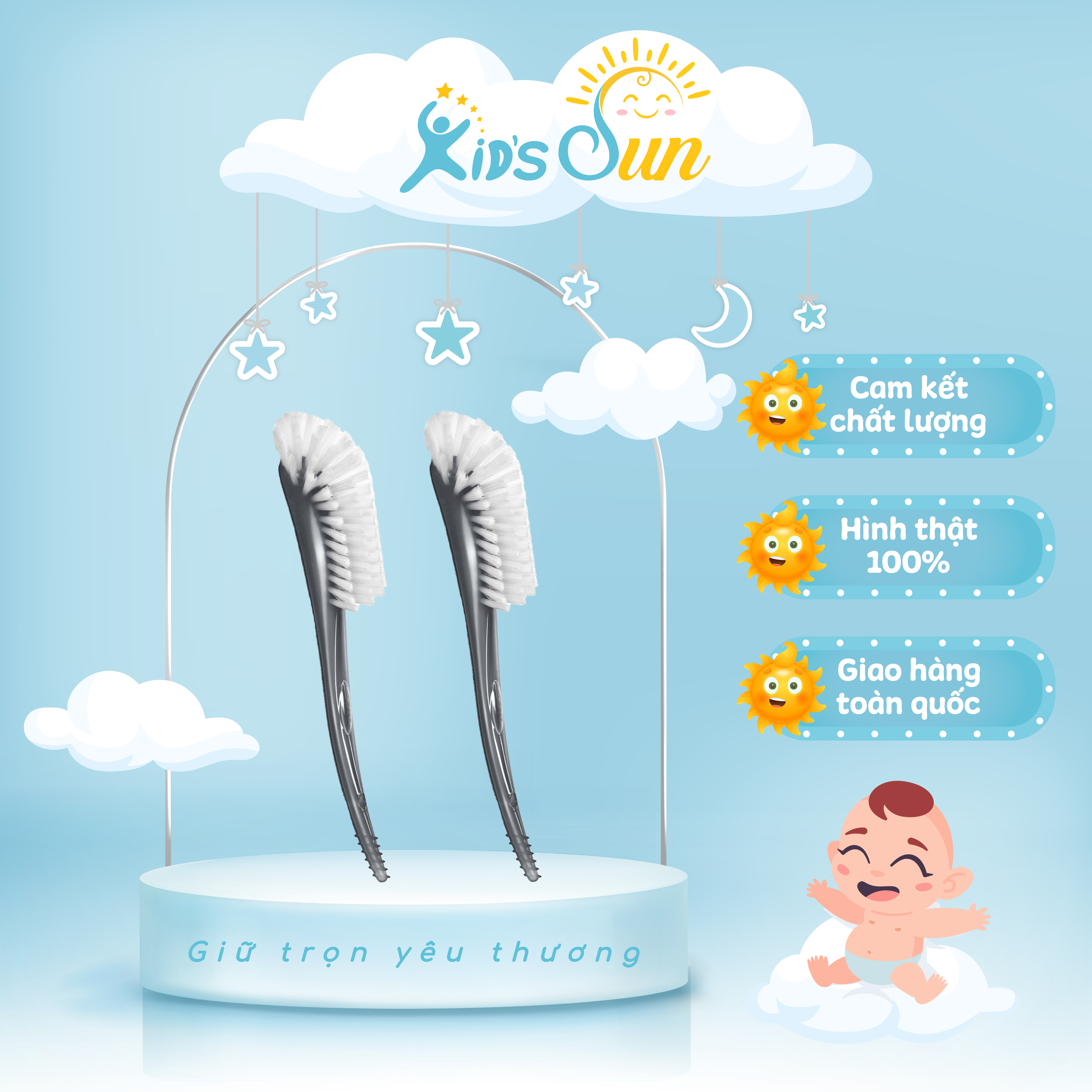 Cây Cọ Rửa Bình Sữa Avent (Cây Lẻ Tách Từ Set Bình Sữa Avent) Màu Đen