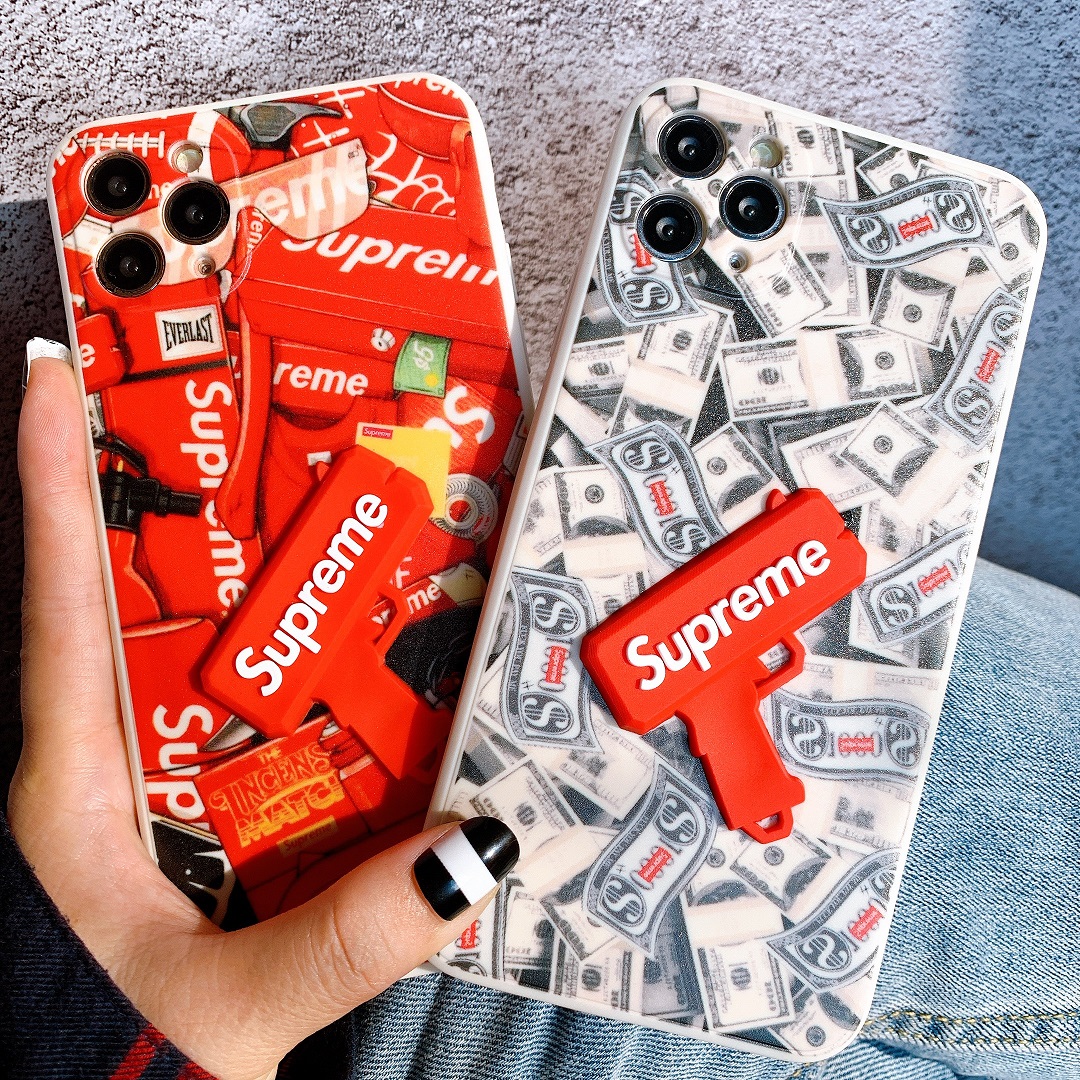 Ốp Lưng Silicon Màu Bảo Vệ CAMERA Hình Nổi Supreme