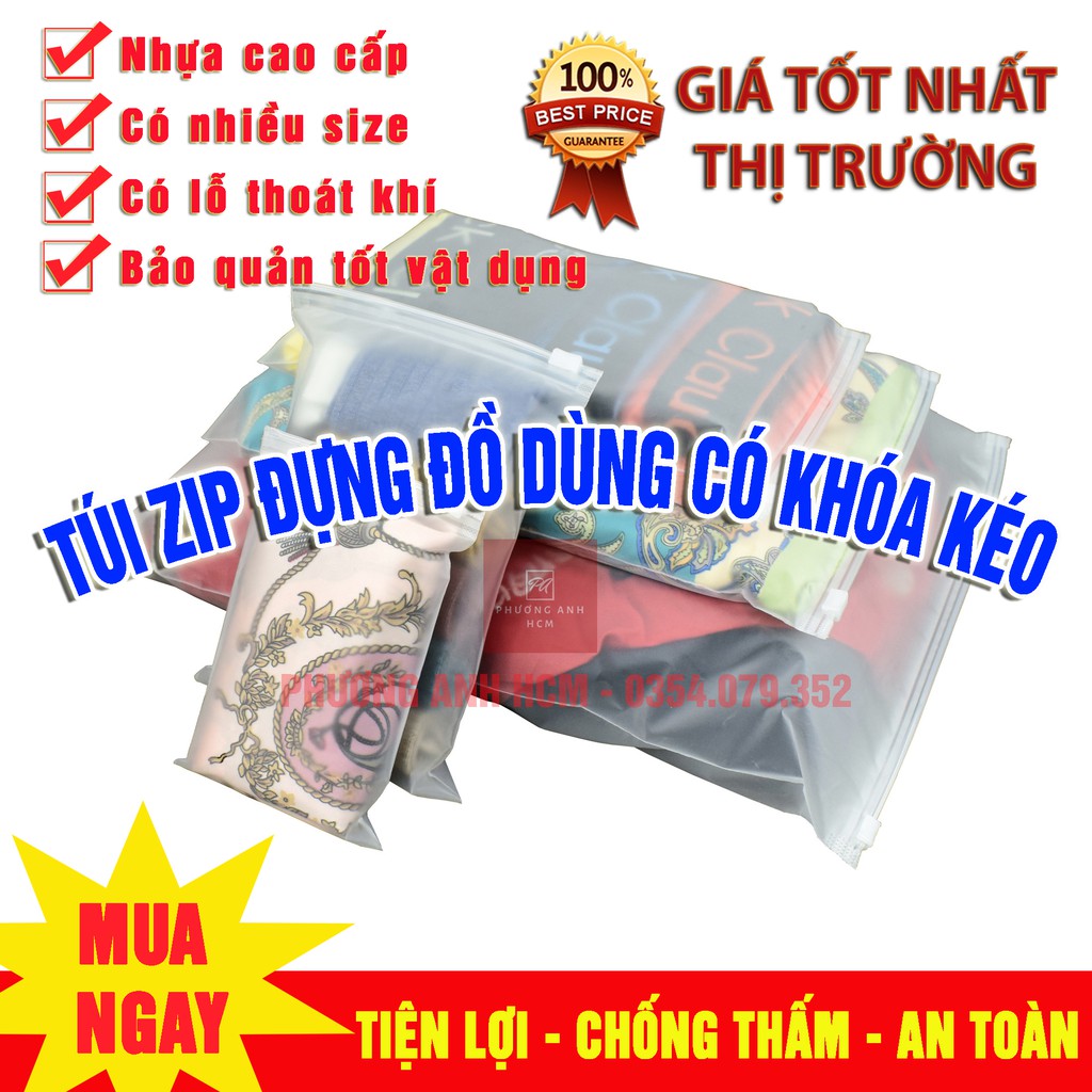 [HCM] Túi Zip Đựng Đồ Lót Quần Áo Tất Vớ Mỹ Phẩm Giày Dép Tiện Lợi Đi Du Lịch