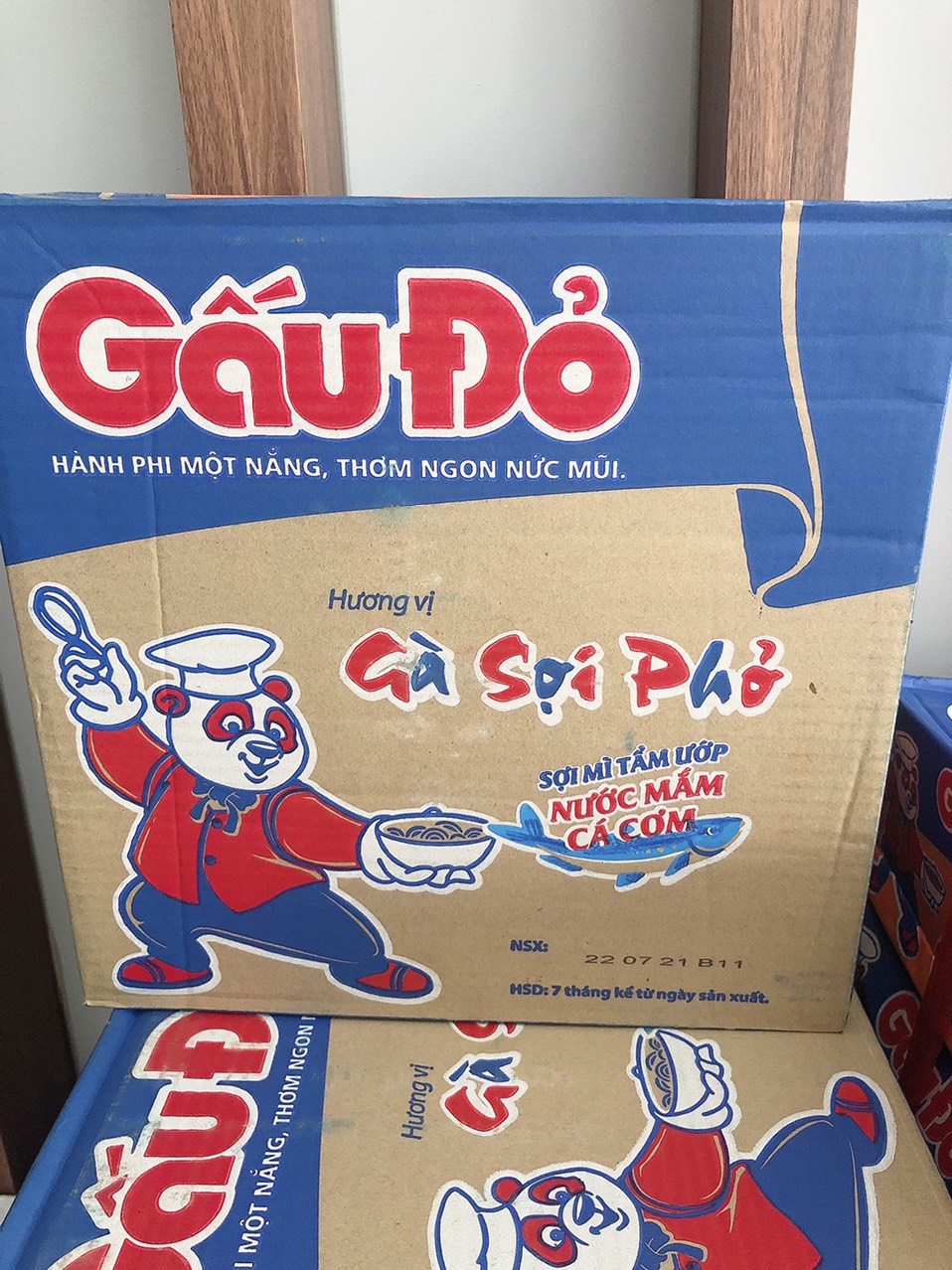Thùng mì Gấu Đỏ gà sợi phở 30 gói