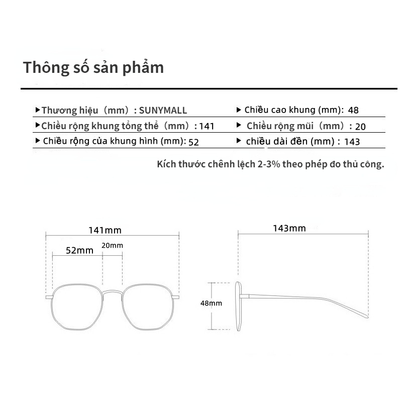 GMKUKU Mắt kính nam nữ gọng kim loại tròng kính có thể thay thế chống bức xạ/ ánh sáng xanh chất lượng cao thời trang chụp ảnh đường phố