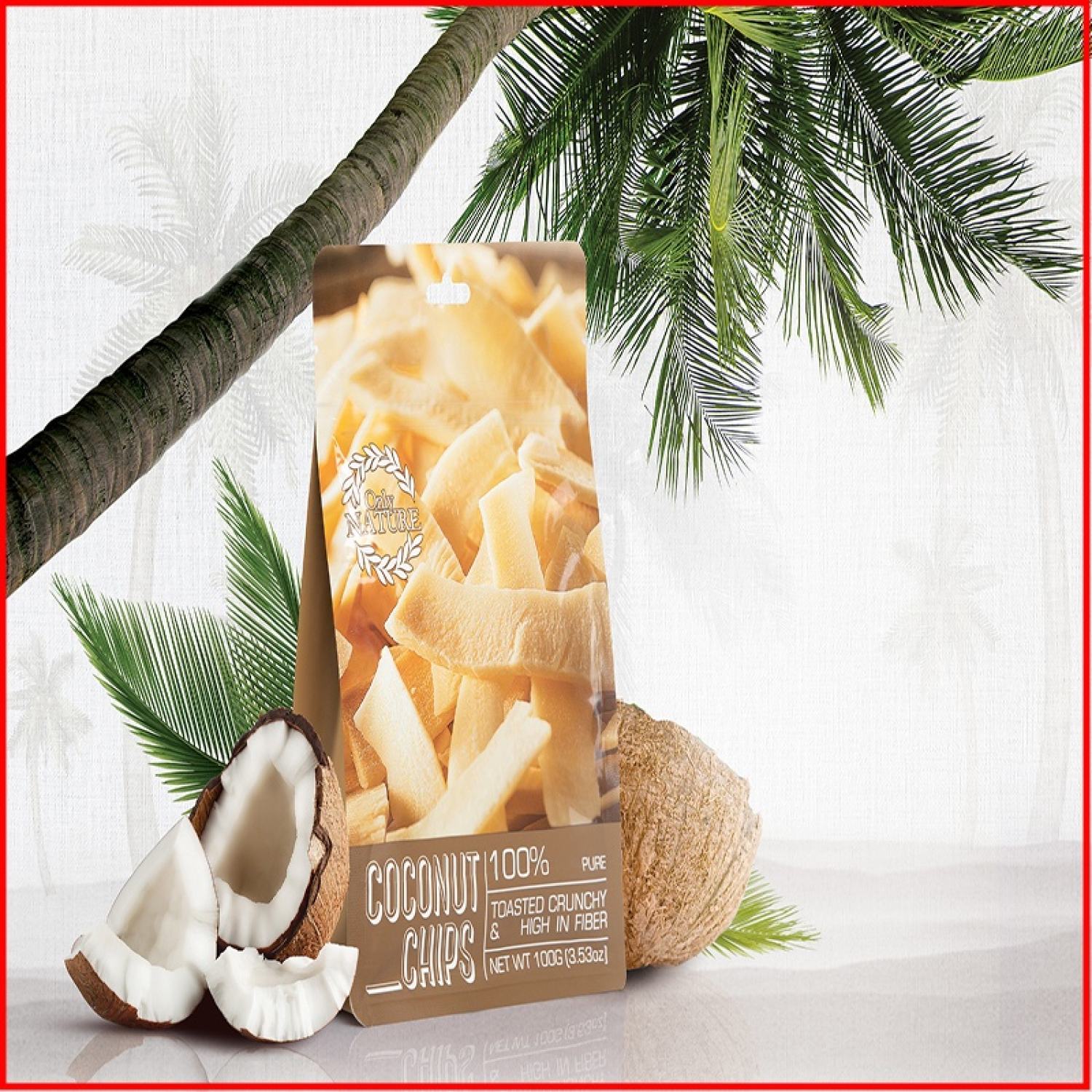 Dừa Sấy Giòn COCONUT CHIPS Túi100g