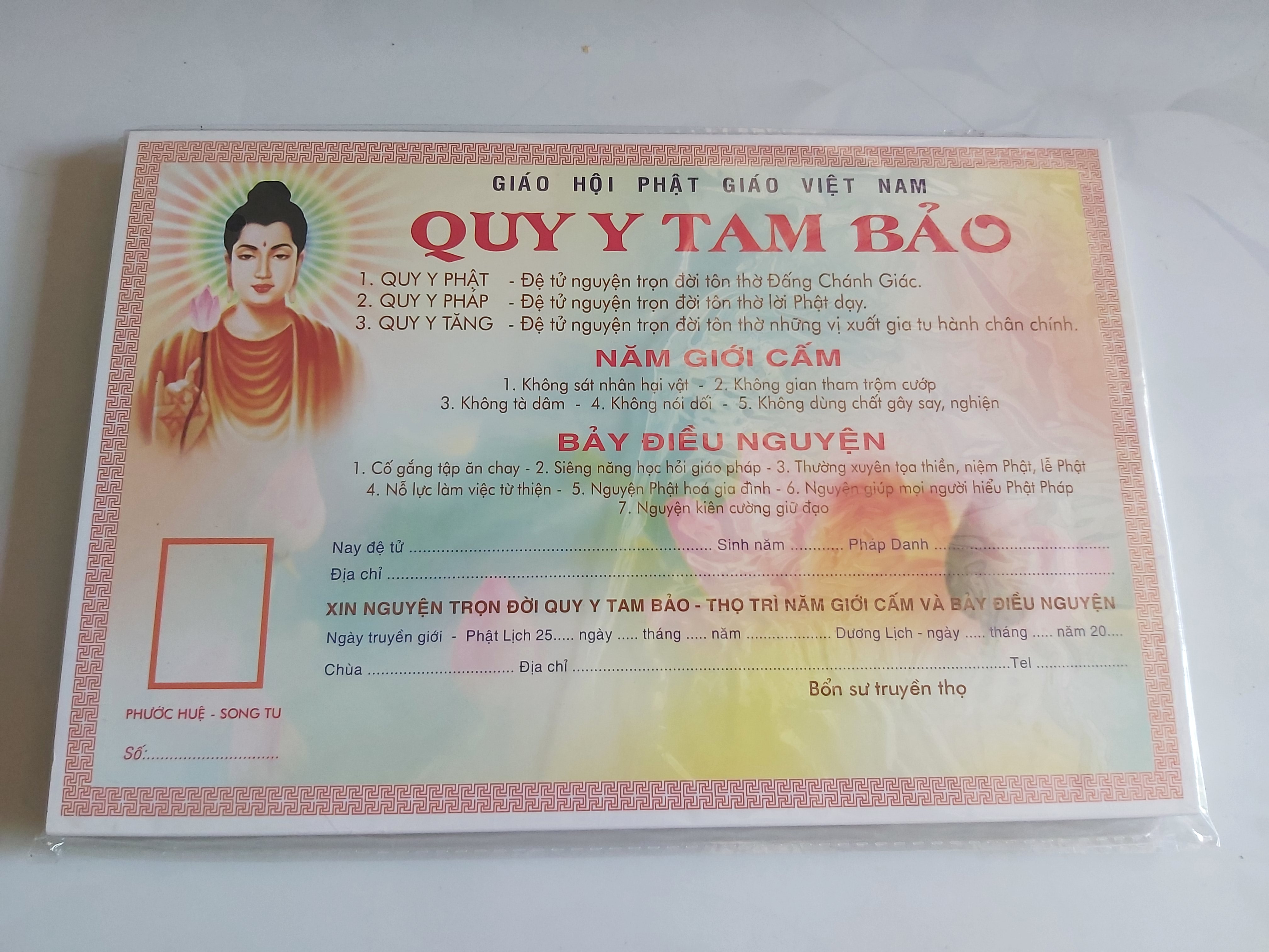[HCM]Phái Quy Y Tam Bảo A4 ( xấp  50 tấm )