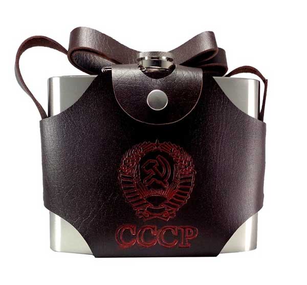 Bình inox đựng rượu cccp truyền thống 1l tặng kèm bao da.