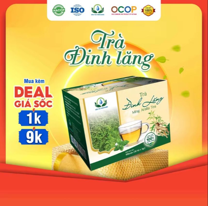 Trà đinh lăng hộp 30 túi lọc 100% chính hãng .