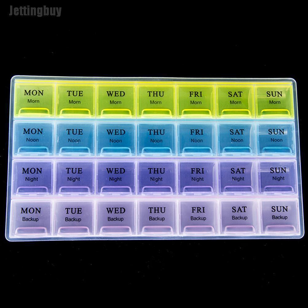 Jettingbuy Weekly 7 Days Tablet Pill Box Holder Medicine Storage Organizer Case Container