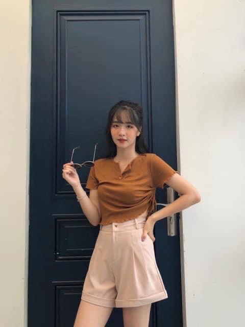Quần short gập gấu