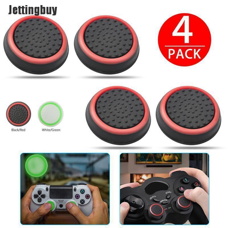 Jettingbuy 4 Cái Bộ Điều Khiển Trò Chơi Phụ Kiện Thumb Stick Grip Nút Điều Khiển Cho PS3 PS4 XBOX