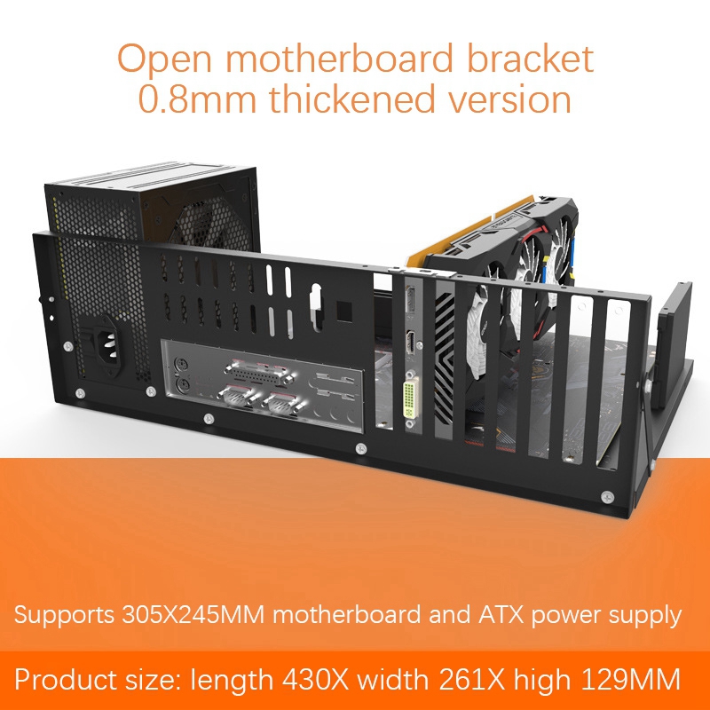 Mining Frame Mining ETH Motherboard Bracket Thickened Bitcoin Mining Rig Case Support ITX/ Mini ATX for 8 GPU