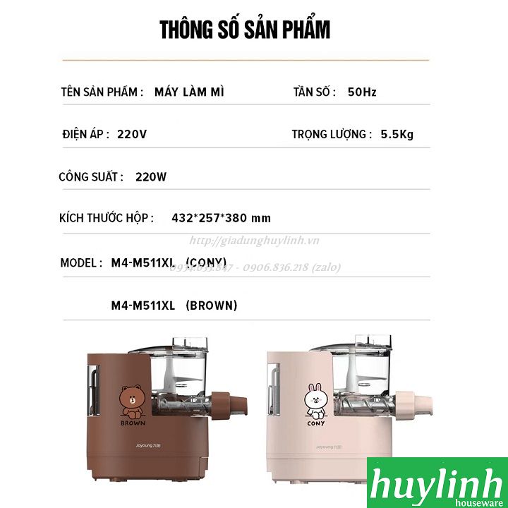 [HCM][Trả góp 0%]Máy làm mì sợi Joyoung M4-M511XL