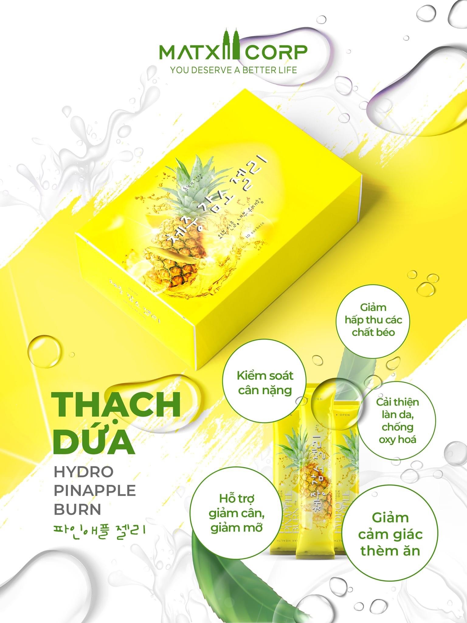 [HCM]Thạch dứa giảm cân Maxicorp-hộp 10 gói