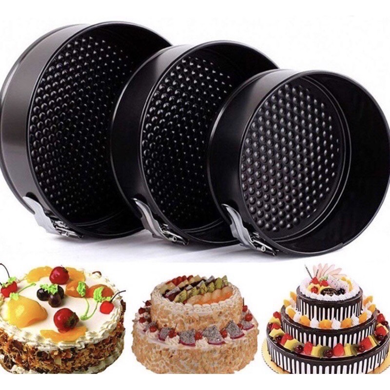 Khuôn Springform Tròn Đế Rời Có Khoá Size 16/18/20Cm