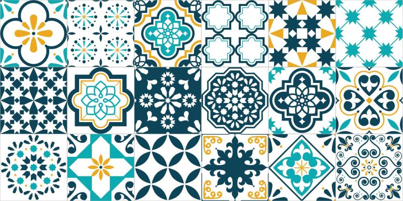 Decal gạch bông Set 32 ô 15cm hoặc 18 ô 20cm - NK012