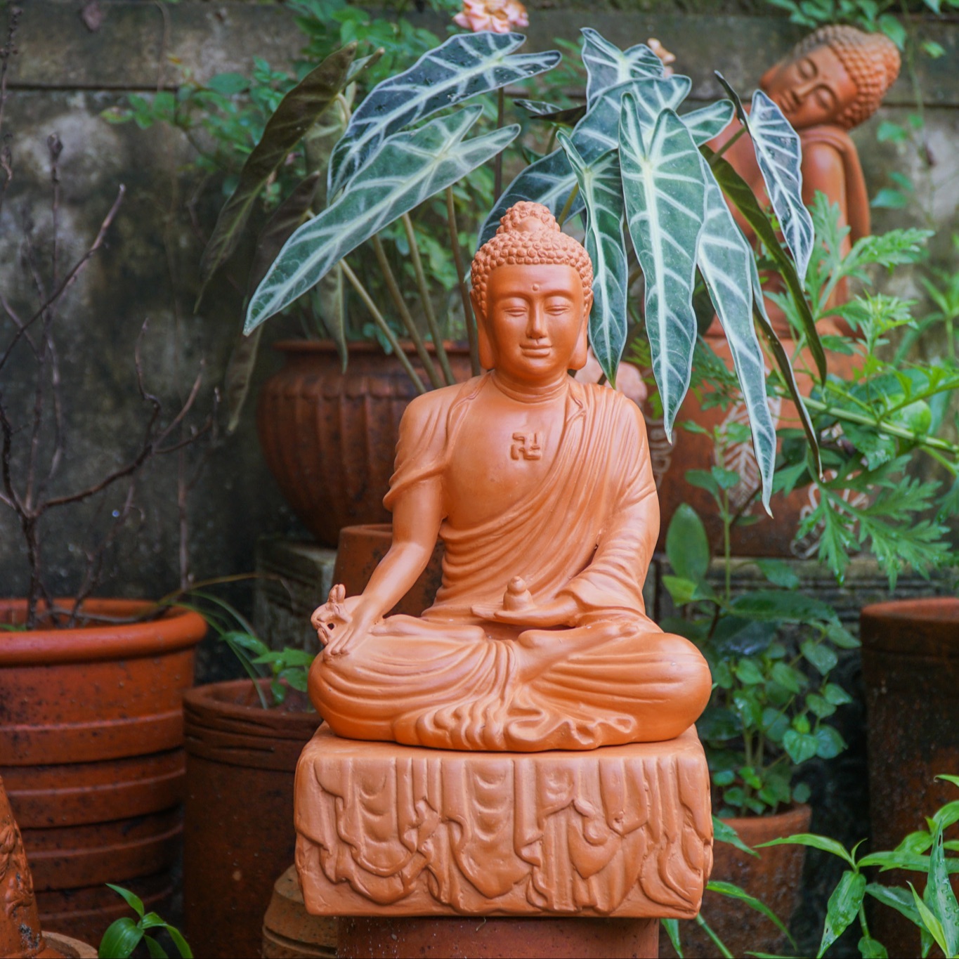 Tượng Phật Dược Sư Đất Nung - TTT60