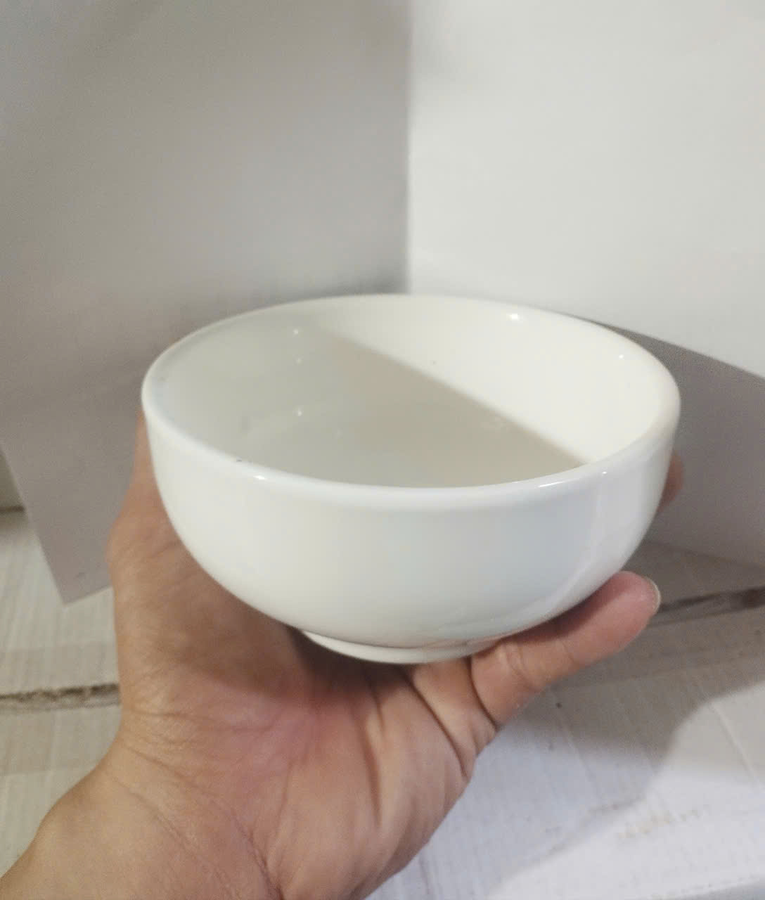 tô sứ bầu trắng size 5 inch - 12.5cm