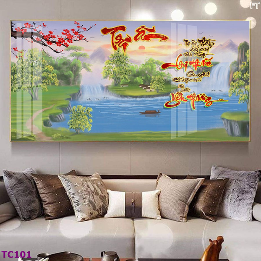 Chữ thư pháp tri ân thầy cô tranh treo tường 20/11 - tranh laminate tráng gương