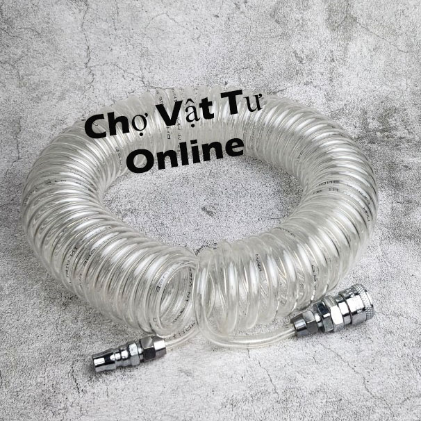 Dây hơi xoắn trắng 8li dài 6m, 9m,11m,13m/ Hàng Việt Nam chất lượng