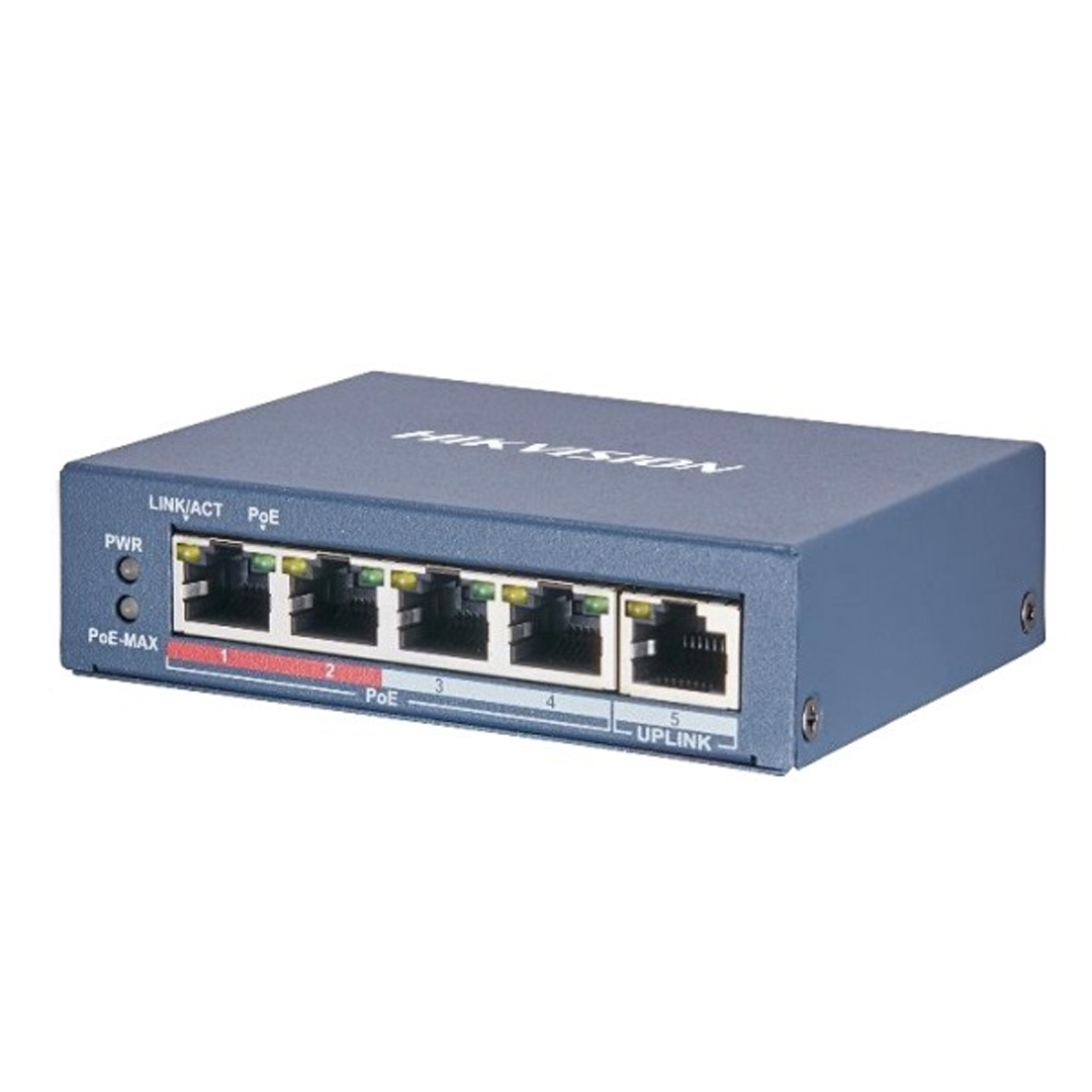Switch 4-port 10/100Mbps PoE HIKVISION DS-3E0105P-E(B)