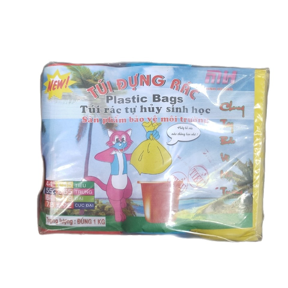 Túi đựng rác trọng lượng 1 ký 3 cuồn size Tiểu 44x55