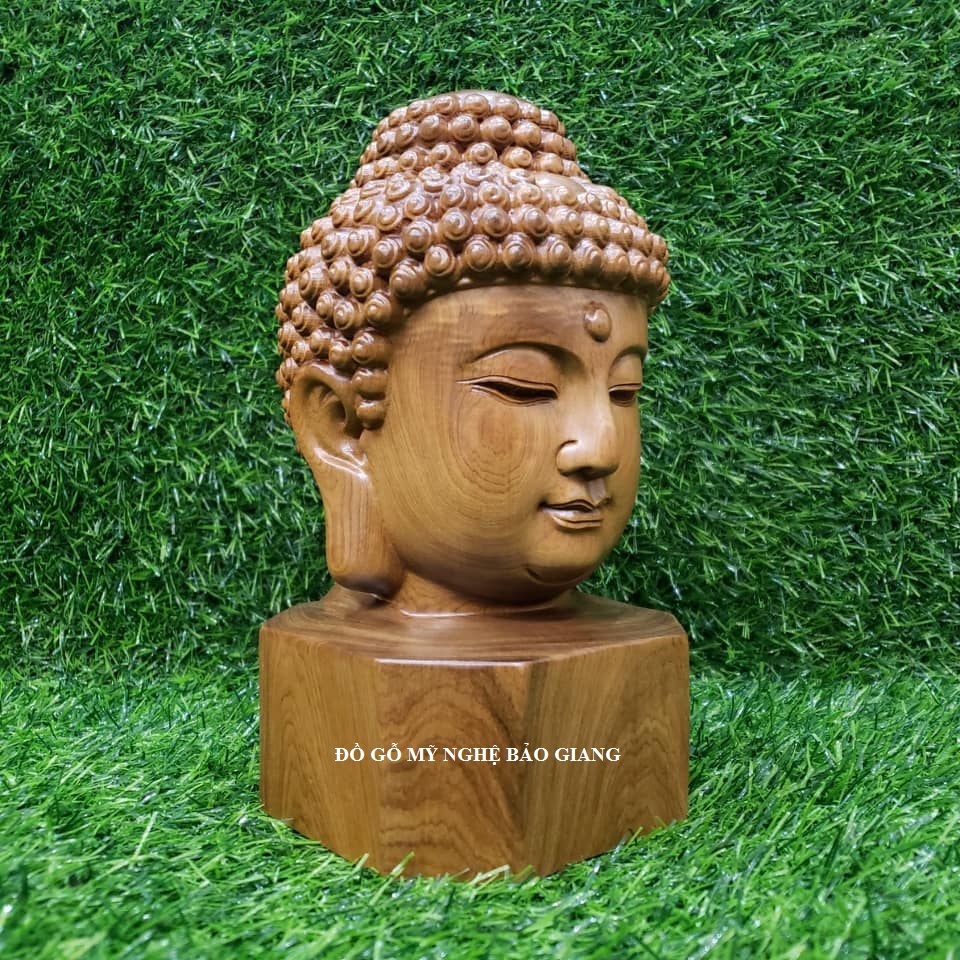 Tượng phật Thích ca gỗ bách xanh cao 20 cm - Diện Phật