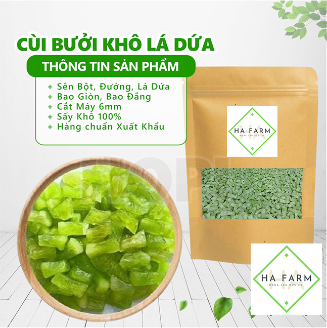 Cùi bưởi nấu chè hafarm, cùi bưởi sên lá dứa đã tẩm bột và đường hac20