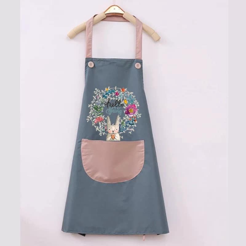 Tạp dề chống nước chống dầu in hình thỏ