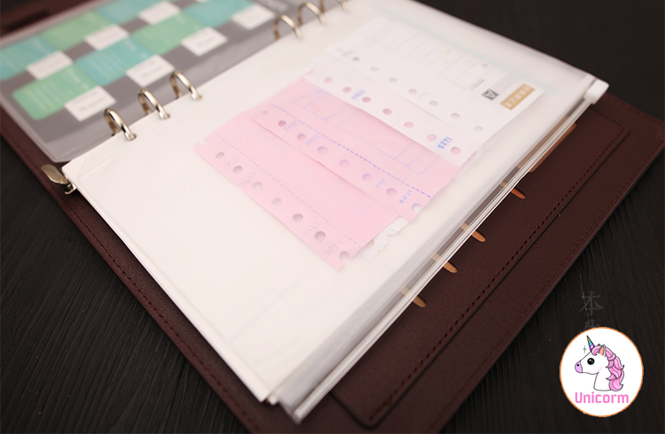 Túi zip đựng sticker và túi đựng thẻ cho sổ còng planner A5