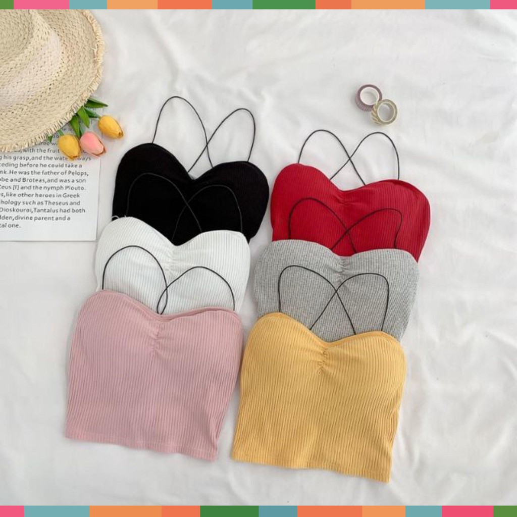 Combo 2 Áo bra croptop 2 dây có mút ngực