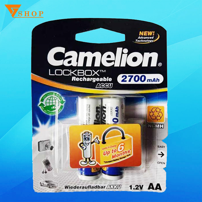 1 vỉ Pin sạc AA Camelion 2700mah 1.2V (1 vỉ 2 viên)