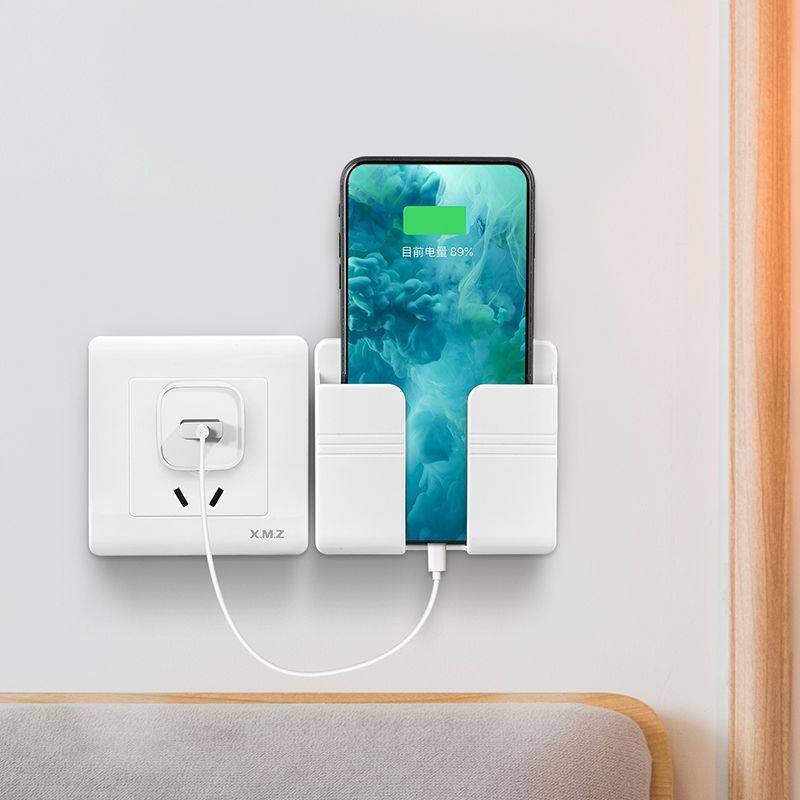 Giá Đỡ Điện Thoại Dán Tường Để Sạc Điện Thoại, Remote Điều Khiển, Ổ Cắm Đa Năng Chất Nhựa Bền Đẹp Kèm Keo 2 Mặt
