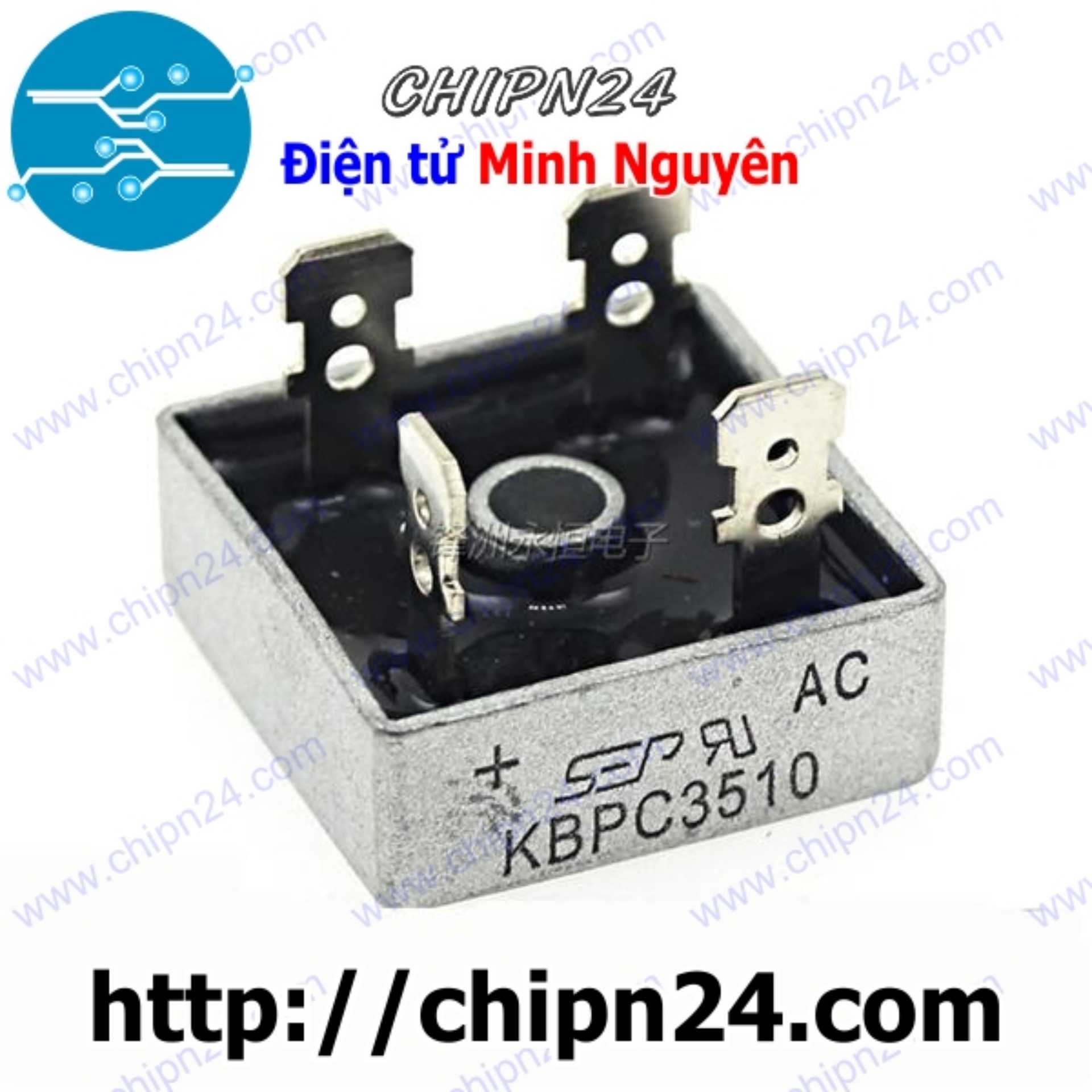 [1 con] (F18.8) Cầu Diode KBPC3510 35A 1000V (35A vuông)