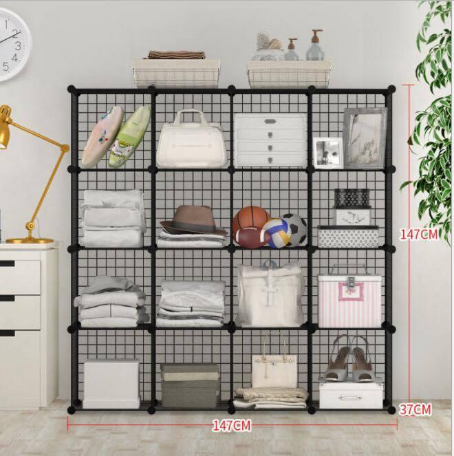 [HCM]Kệ - Kệ sách – Kệ ghép lưới sắt - 16 ô