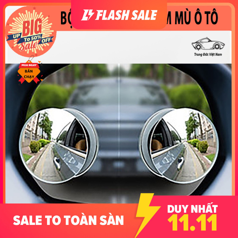 Bộ 2 gương lồi tràn viền xoay 360 độ gắn cho kính gương chiếu hậu tránh điểm mù cho xe hơi, xe ô tô