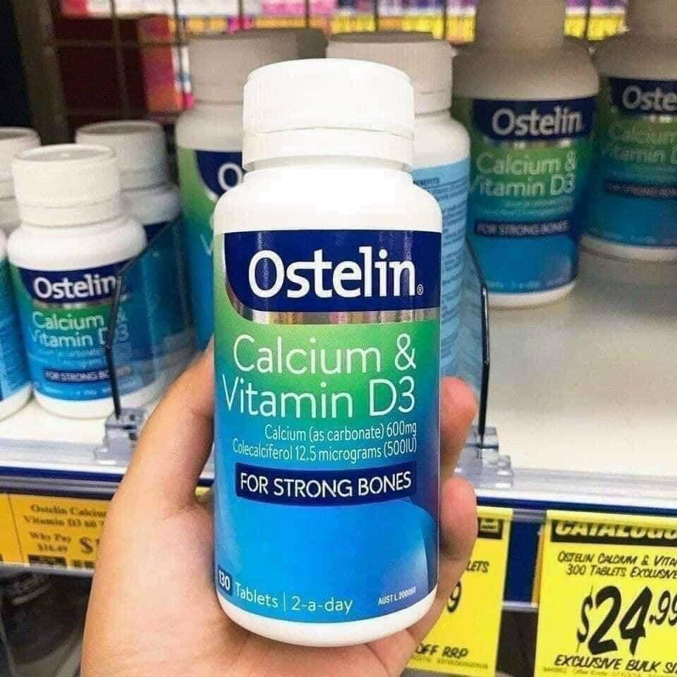 (Date 2025) Canxi cho bà bầu, Ostelin Calcium & Vitamin D3, 130 viên của Úc