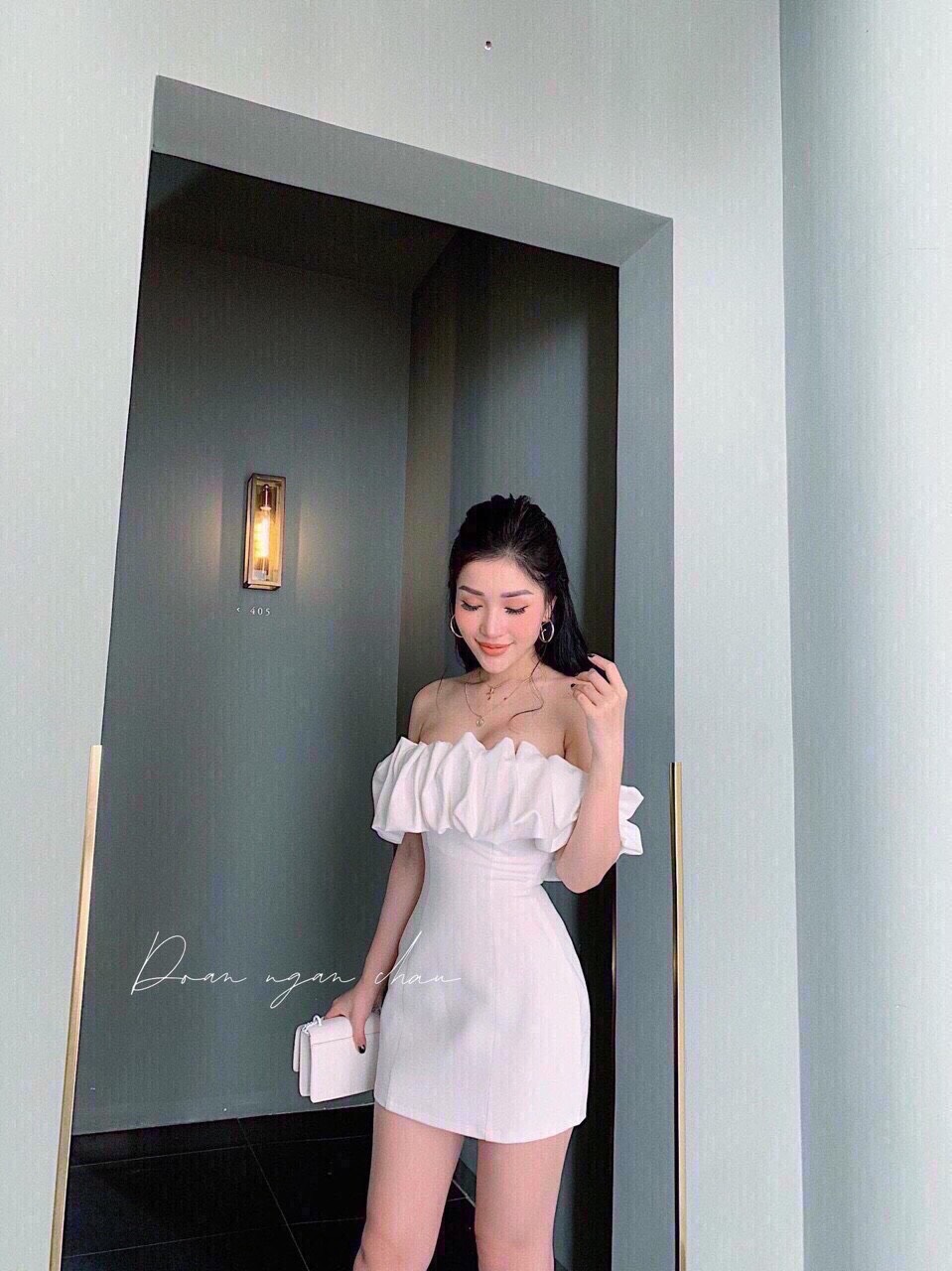 Đầm Nữ Trễ vai sếp lý ( chất liệu vải thun cát hàn) thời trang nữ