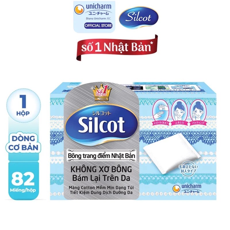 Bông tẩy trang Silcot hộp 82 miếng
