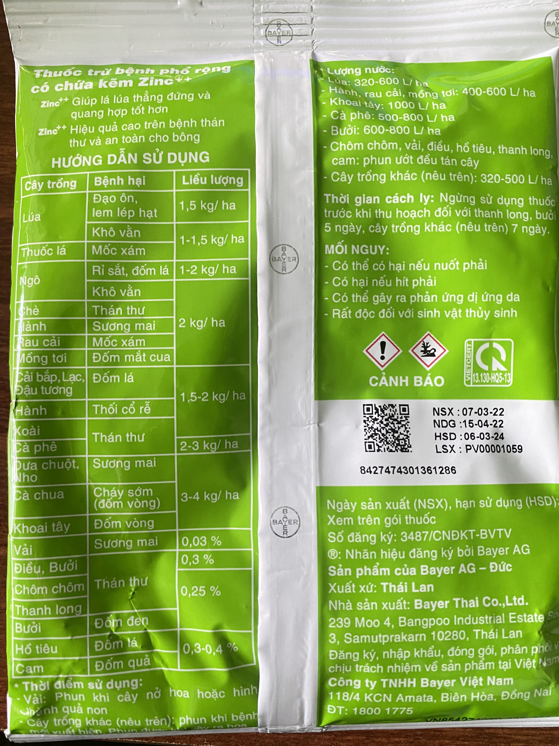 Antracol 70Wp 100g Pesticide Specializes in Treating Diseases Such as Anthracnose, Leaf Spot, Downy Mildew, Dry Leaf Blight,..Etc. the Medicine Also Contains Trace Elements Zn, Which Is Natural Zinc to Help Plants Exchange Nutrients Better.